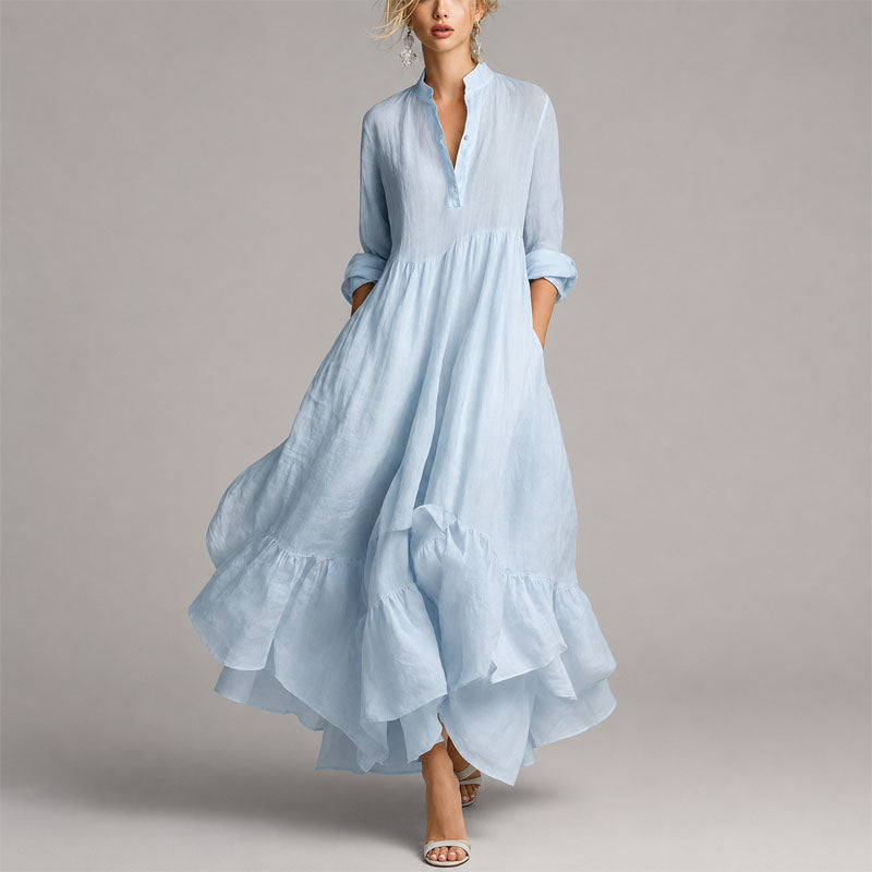 flowy dress shirts Women’s Maxi Shirt Light Green High Low Flowy Swim Cover Color_Dusty Blue Buying Options:Purchase