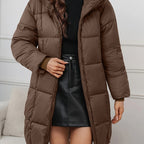 Women’s Long Puffer Jacket with Hood