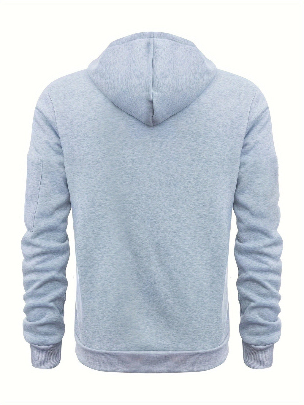 Men's Full-Zip Hooded Sweatshirt with Sleeve Detail