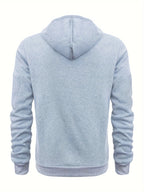 Men's Full-Zip Hooded Sweatshirt with Sleeve Detail