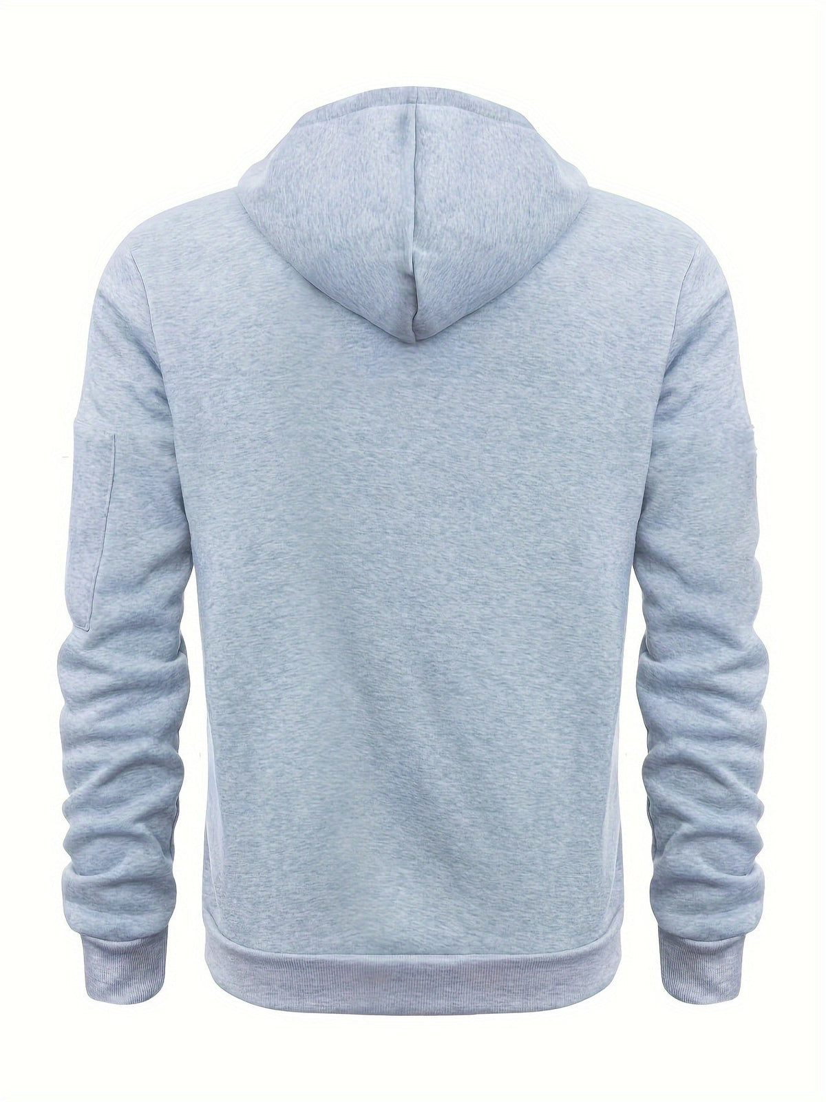Men's Full-Zip Hooded Sweatshirt with Sleeve Detail