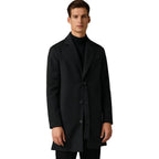 Men's Long Overcoat With Notch Lapels