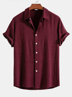 Men’s Casual Short Sleeve Shirt and Pants Set