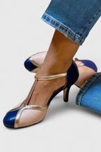 Women’s T-Strap Heels with Round Toe