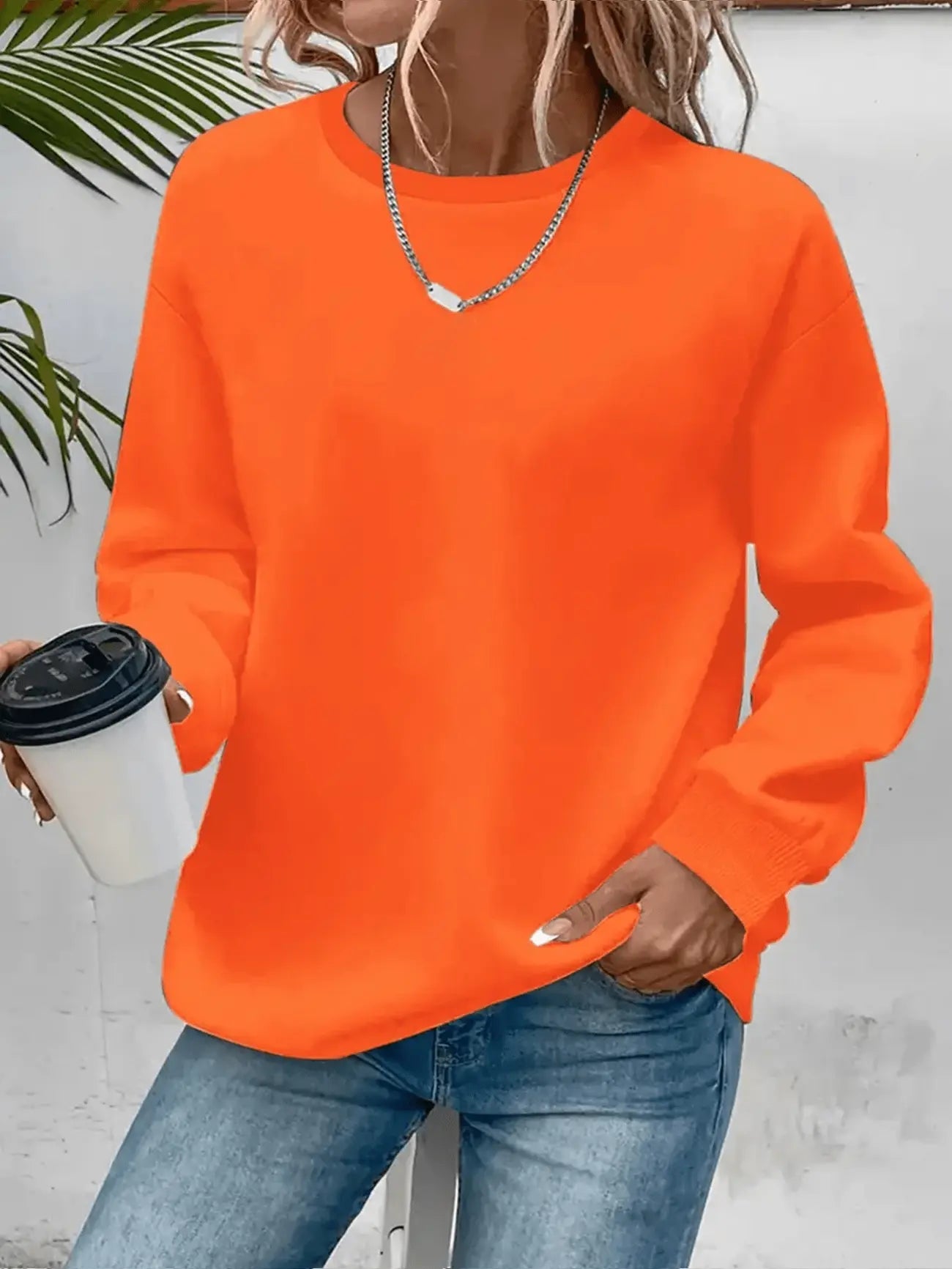 Women’s Plain Crew Neck Sweater