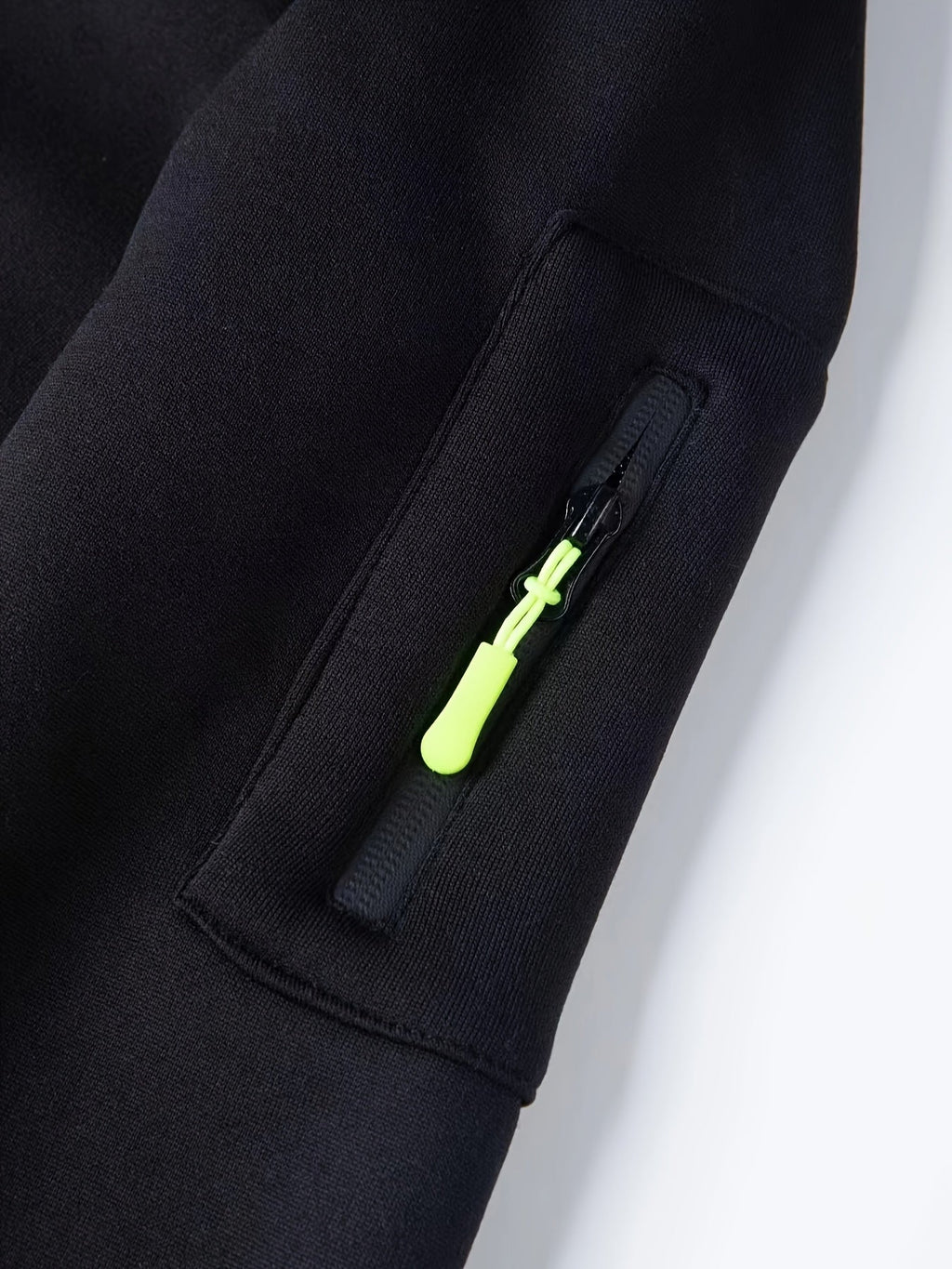 Men's Full-Zip Hooded Sweatshirt with Sleeve Detail