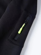 Men's Full-Zip Hooded Sweatshirt with Sleeve Detail