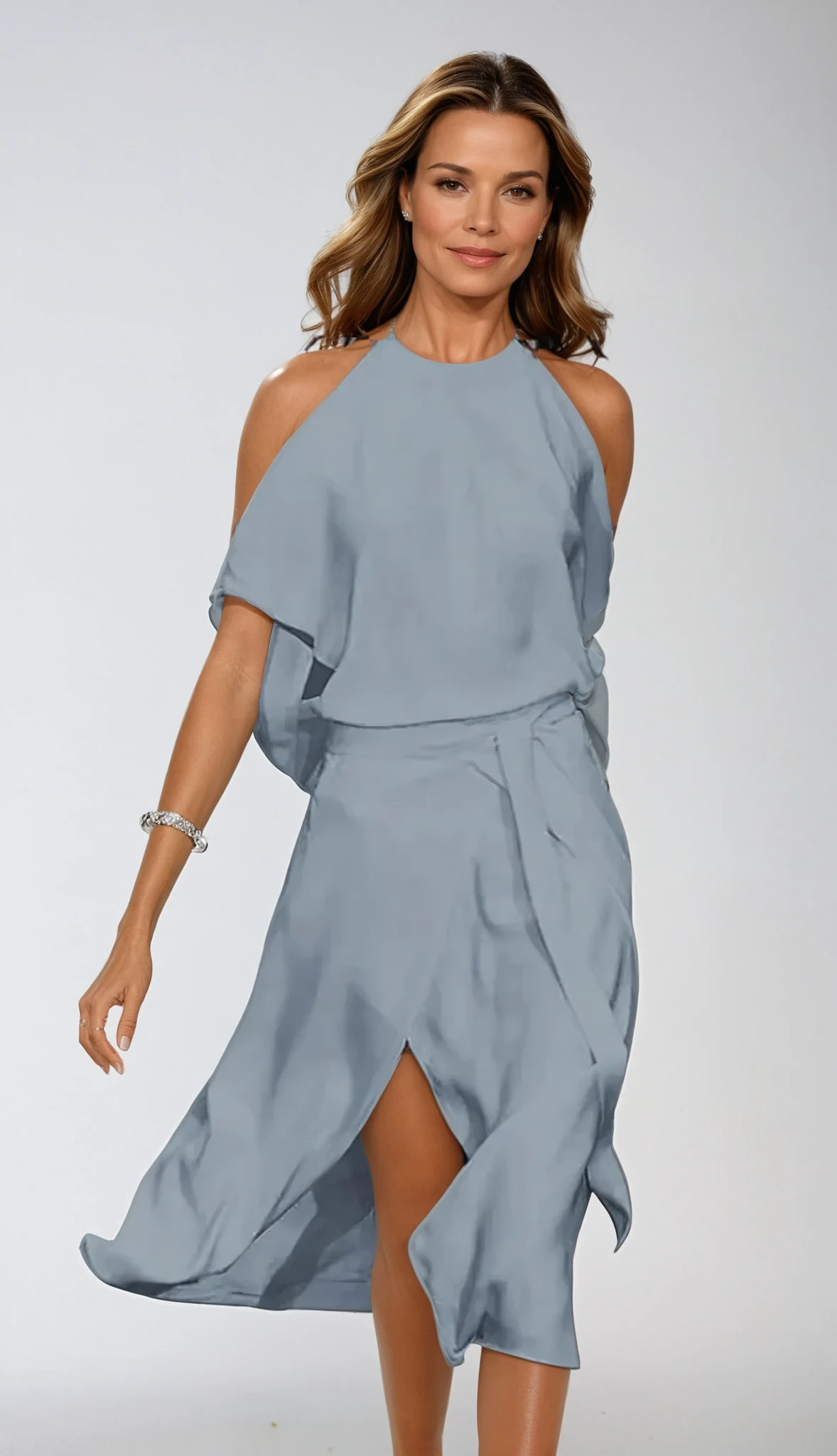 Women’s Cold Shoulder Halter Midi Dress