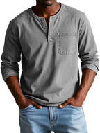 Men’s Casual Long Sleeve Henley Shirt