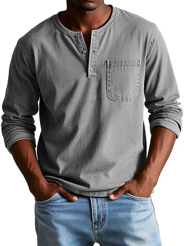 Men's Long-Sleeve Henley Shirt