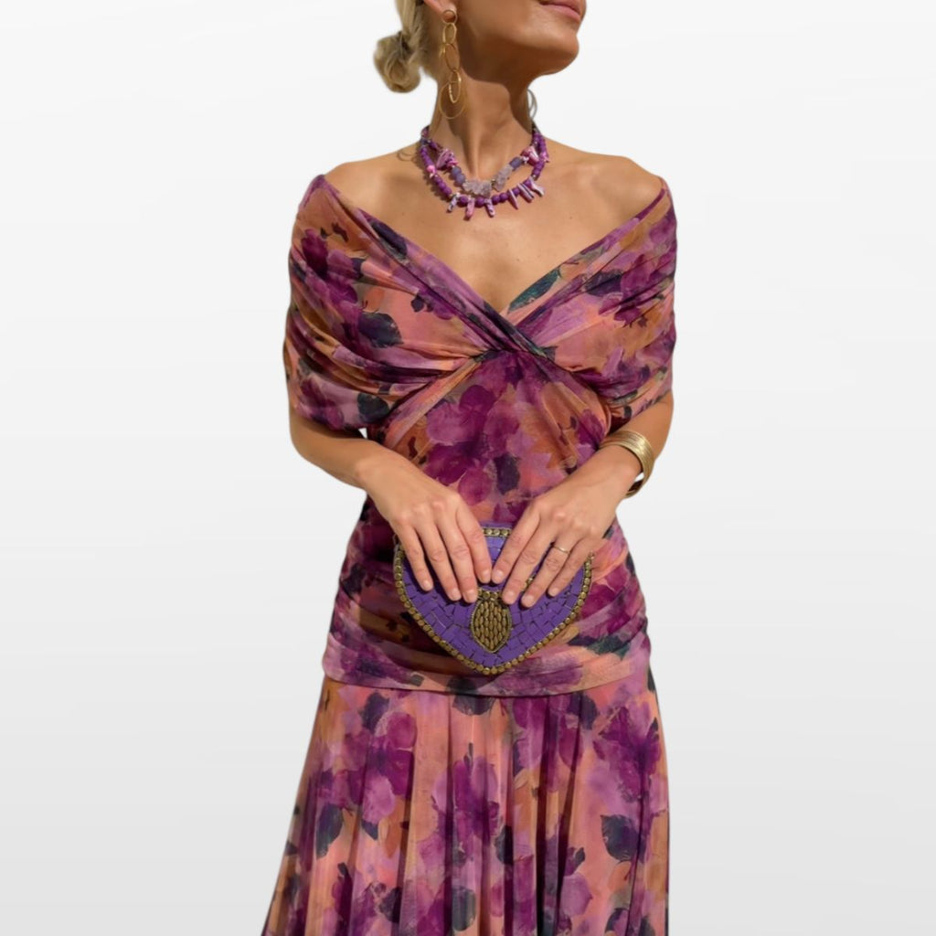 Women Off Shoulder Elegant Midi Dress