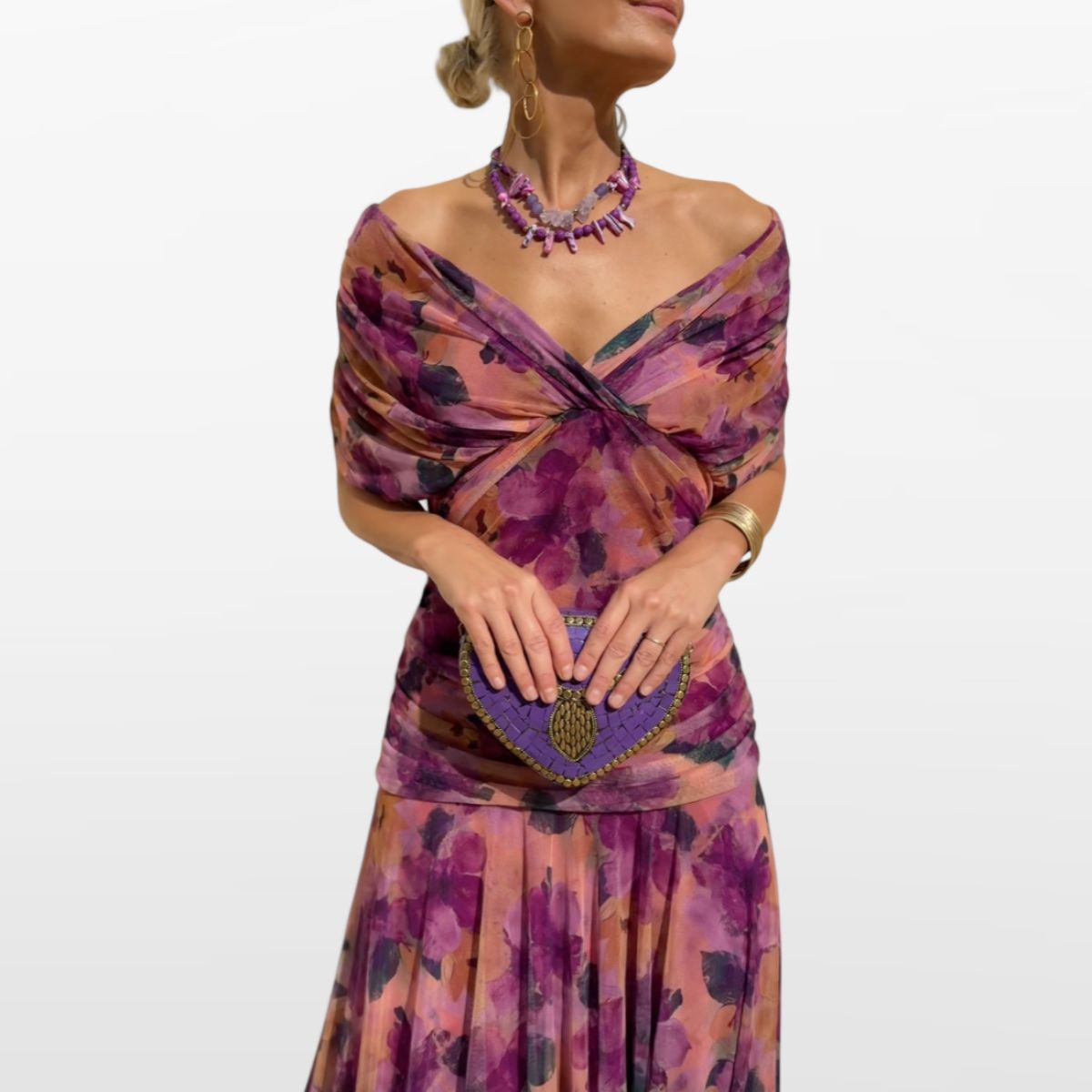 Women Off Shoulder Elegant Midi Dress