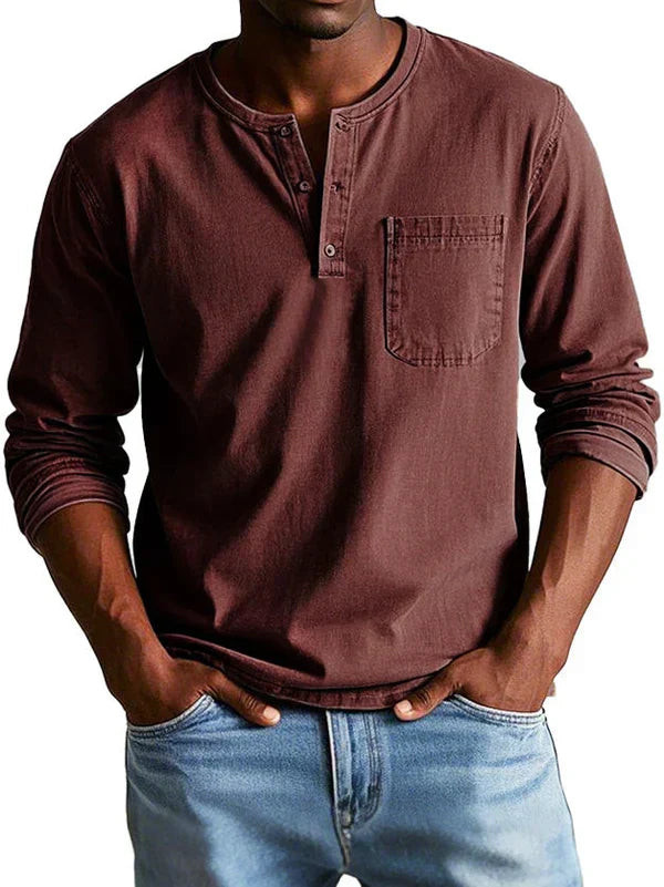 Men's Long-Sleeve Henley Shirt