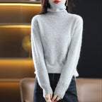 Women’s Turtleneck Sweater with Ribbed Trim
