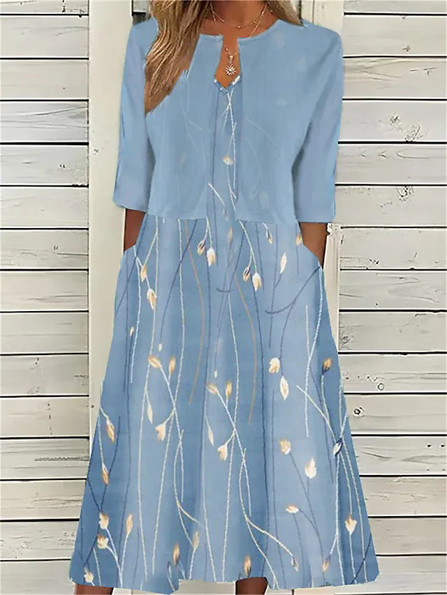 Women's Floral Midi Dress Set