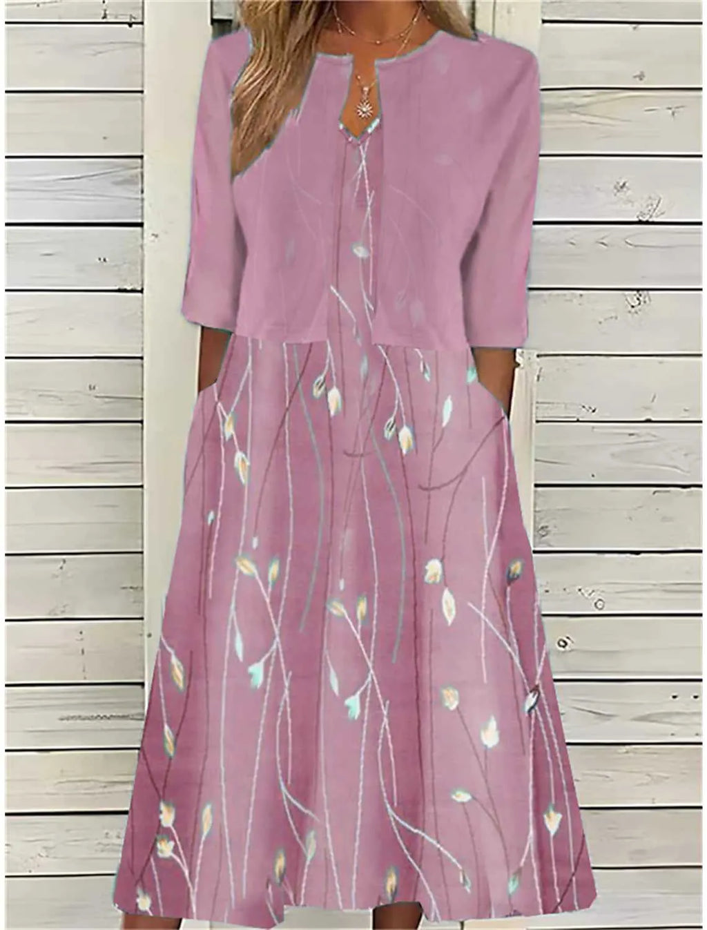 Women's Floral Midi Dress Set