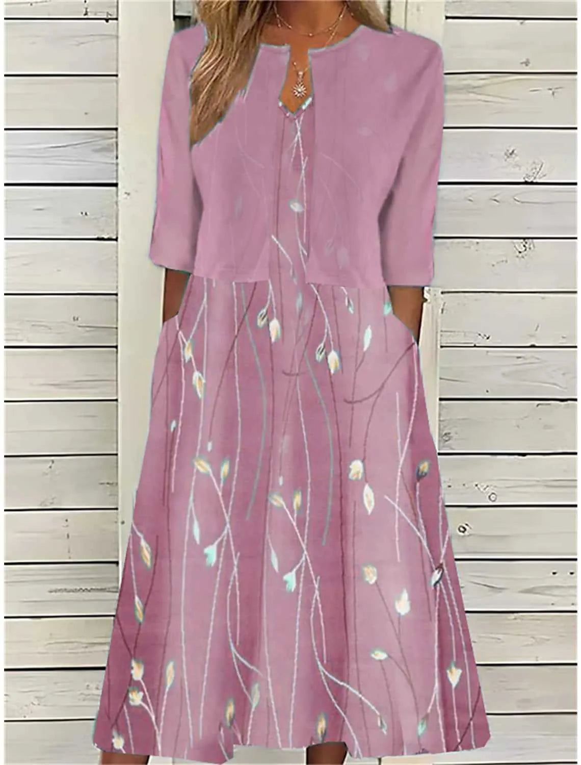 Women's Floral Midi Dress Set
