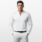 Men Long Sleeve V Neck Shirt Slim