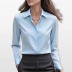 Women’s Satin Blouse Elegant Button Shirt