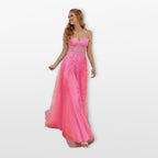 Women’s Lace Tulle Evening Dress Sweetheart Slit