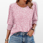 Women’s Long Sleeve Puff Sleeve Blouse Smocked Cuff