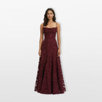 Women’s Lace Back Evening Dress A Line Maxi