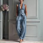 Women’s Vest and Wide-Leg Pant Set