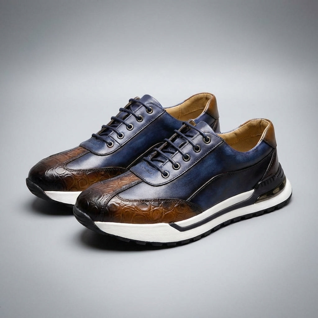 Men's Textured Leather Sneakers