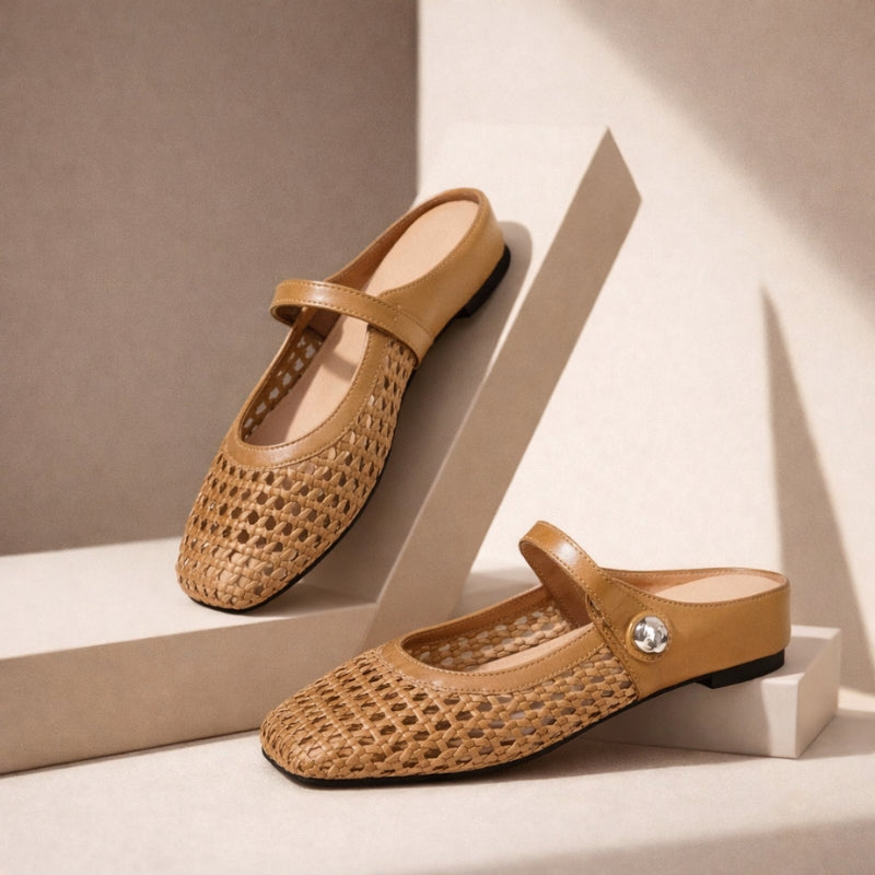 Women’s Woven Mary Jane Mule Flats
