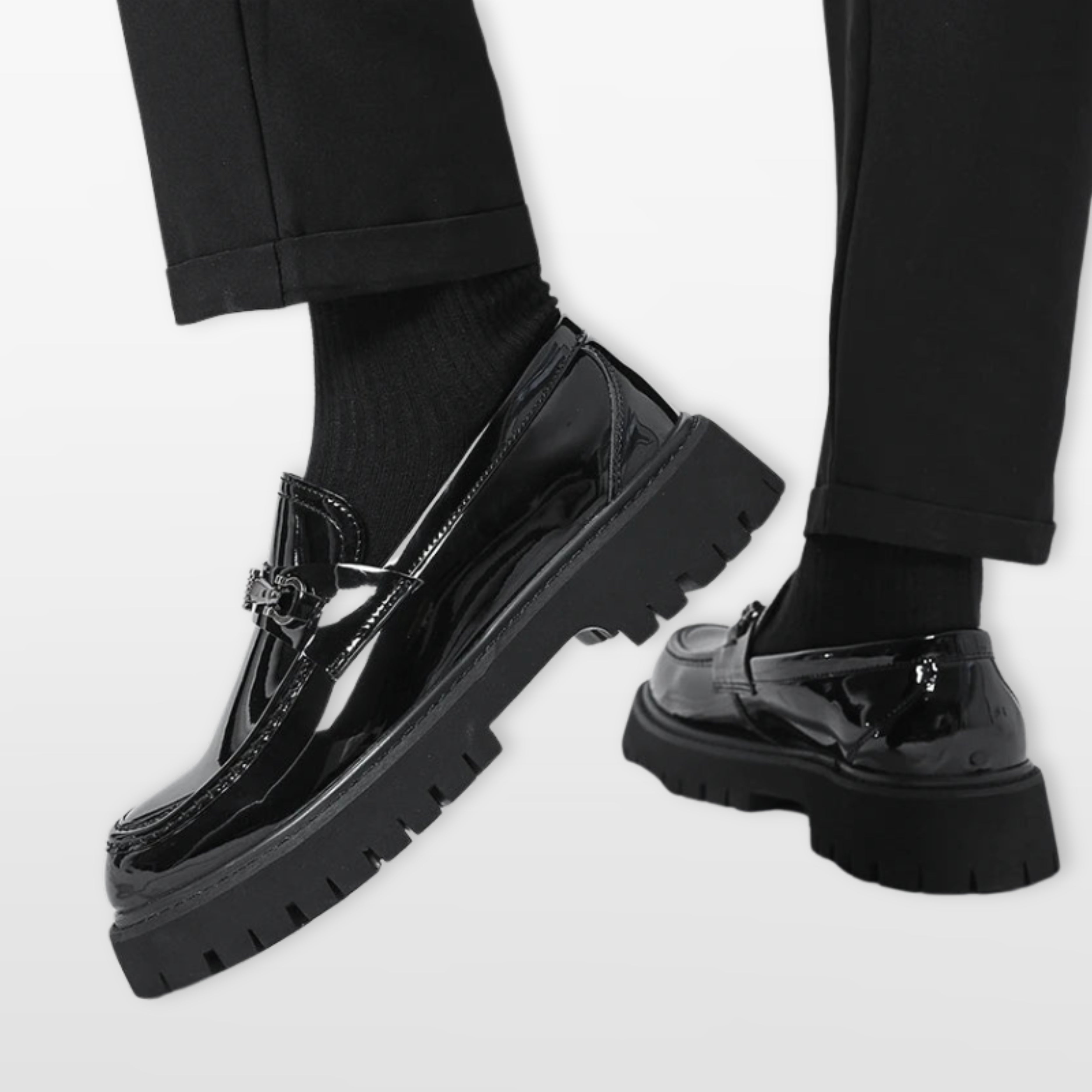 Men’s Chunky Loafers Platform Slip-On Shoes