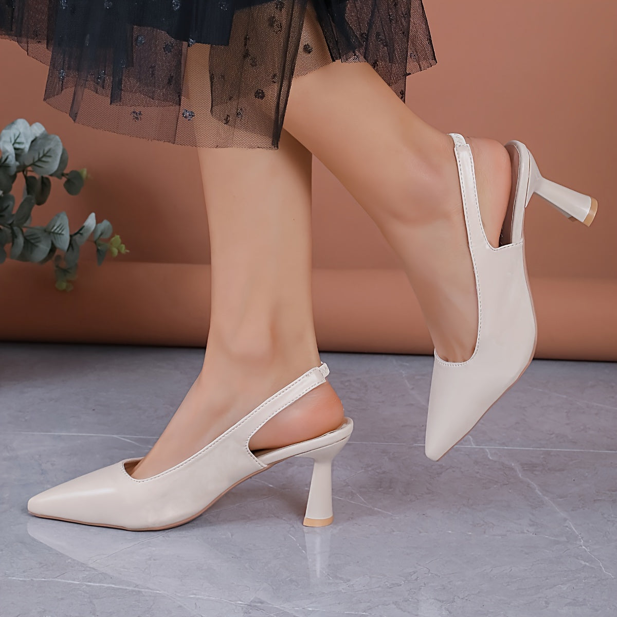 Women’s Slingback Heels with Pointed Toe