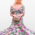 Women Off Shoulder Elegant Midi Dress