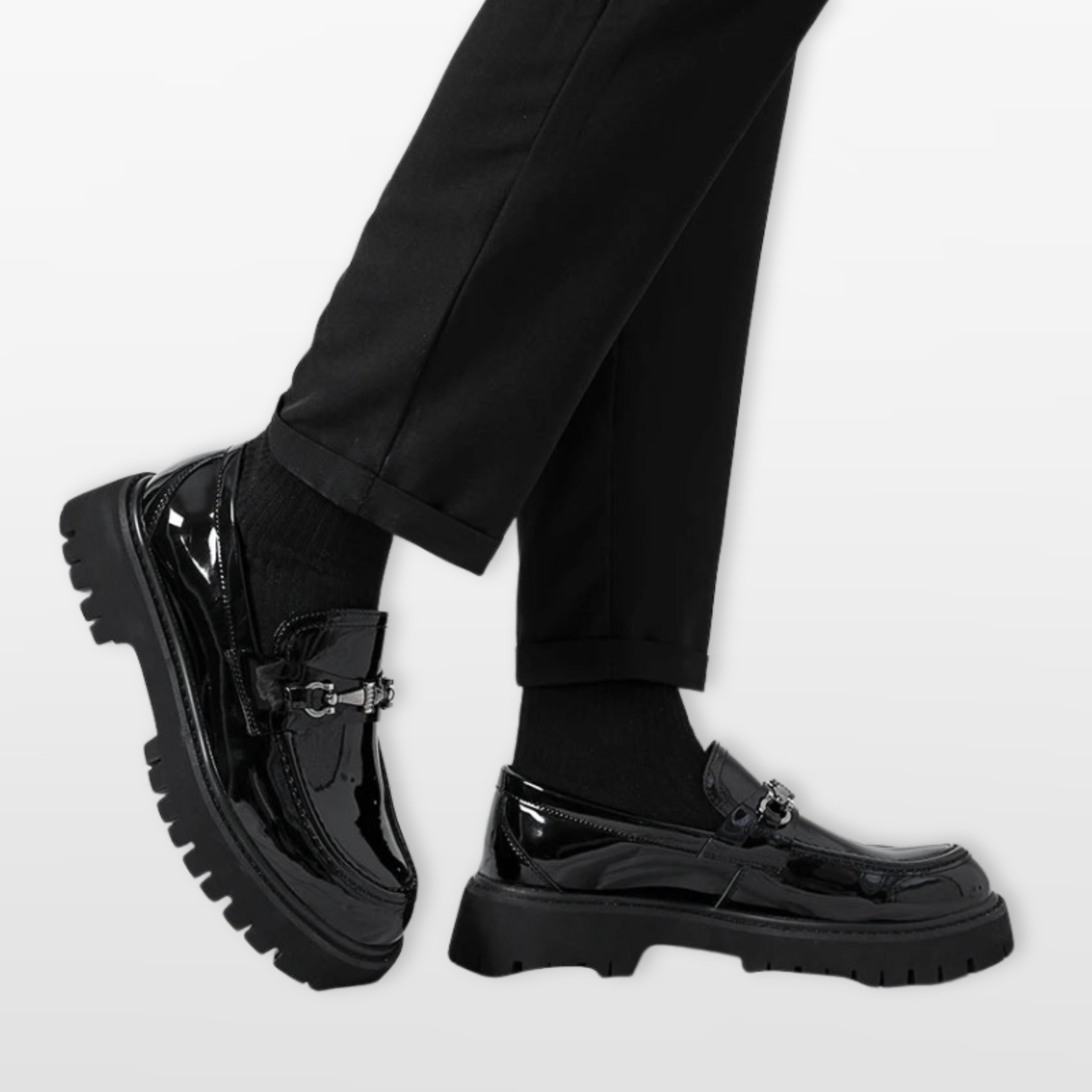 Men’s Chunky Loafers Platform Slip-On Shoes