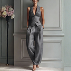 Women’s Vest and Wide-Leg Pant Set