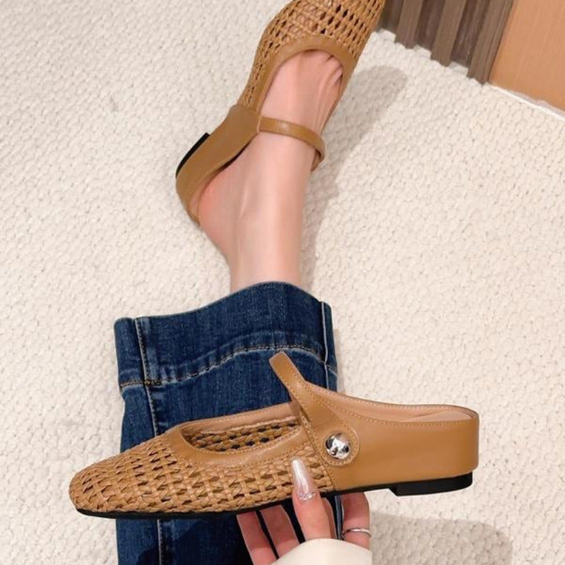 Women’s Woven Mary Jane Mule Flats