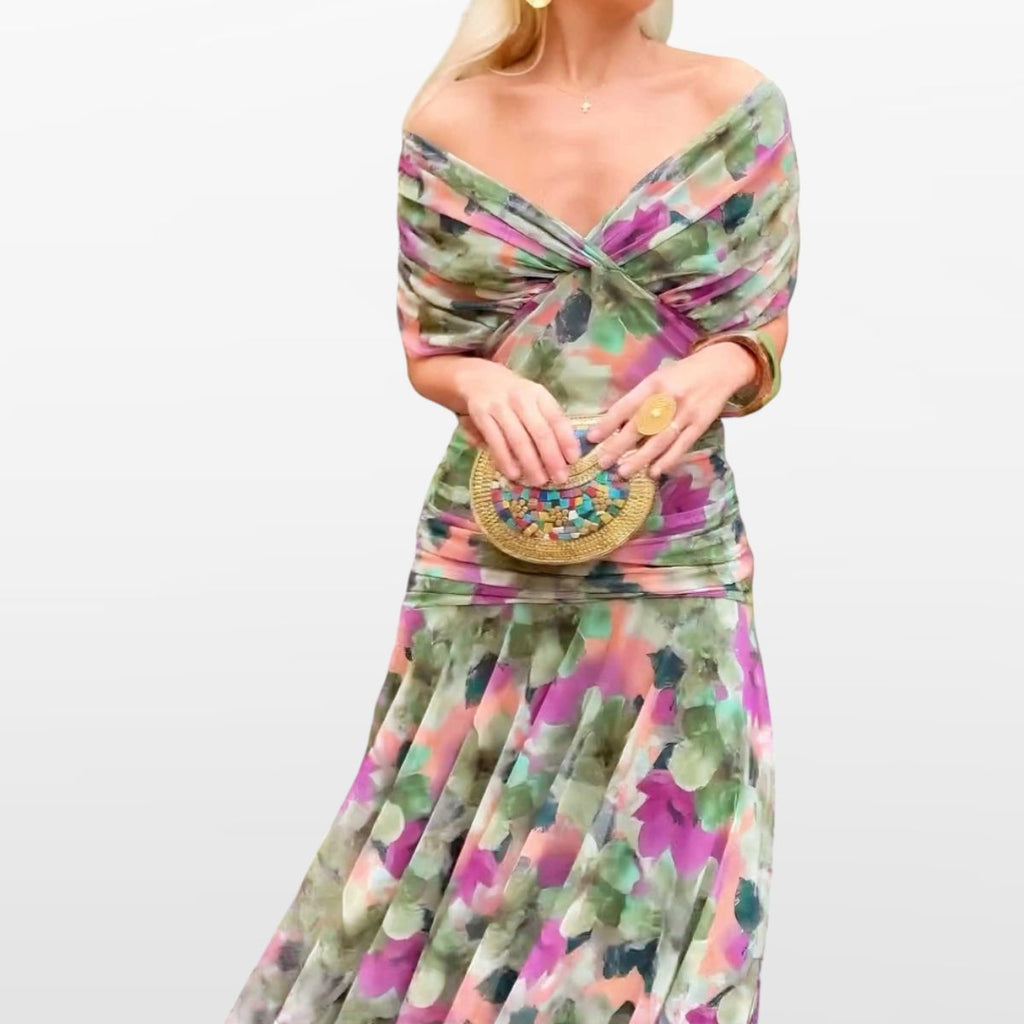 Women Off Shoulder Elegant Midi Dress