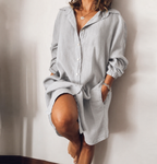 Women’s Relaxed Button-Front Shirt Dress