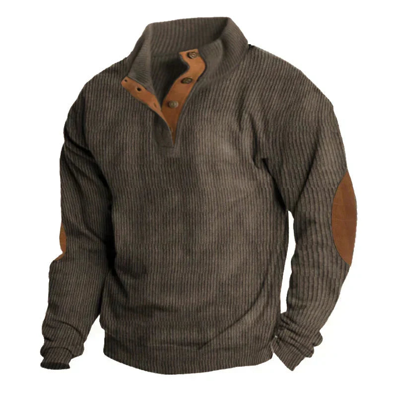 Men’s Ribbed Button-Neck Sweater