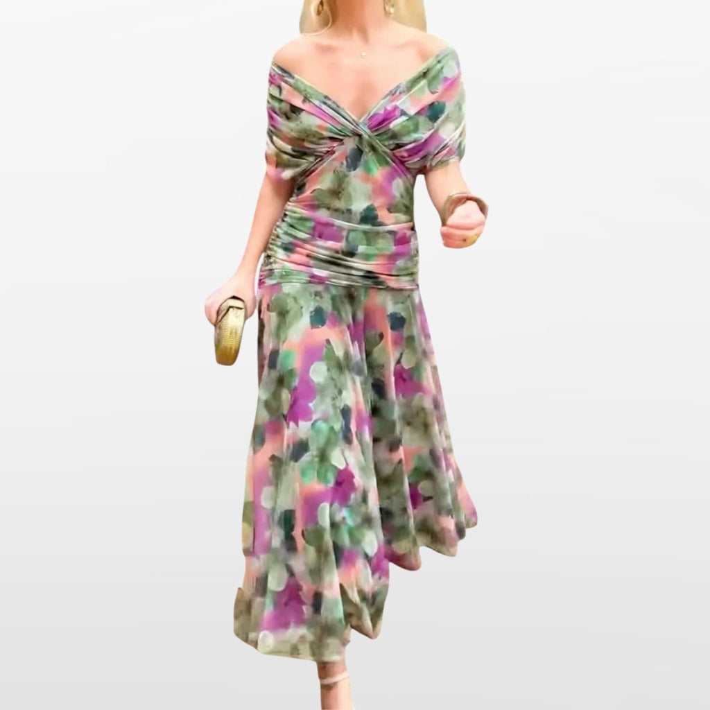 Women Off Shoulder Elegant Midi Dress