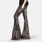 Women's Geometric Print Flared Pants