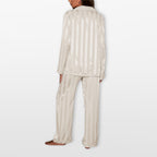Women’s Satin Pajama Set Striped Loungewear
