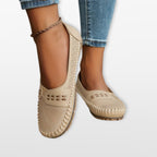 Women Perforated Slip On Loafers