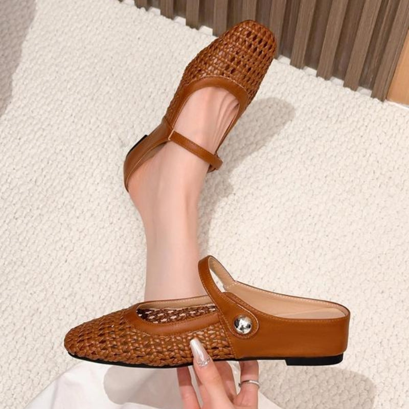 Women’s Woven Mary Jane Mule Flats