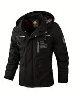 Men's Hooded Utility Jacket with Multiple Pockets