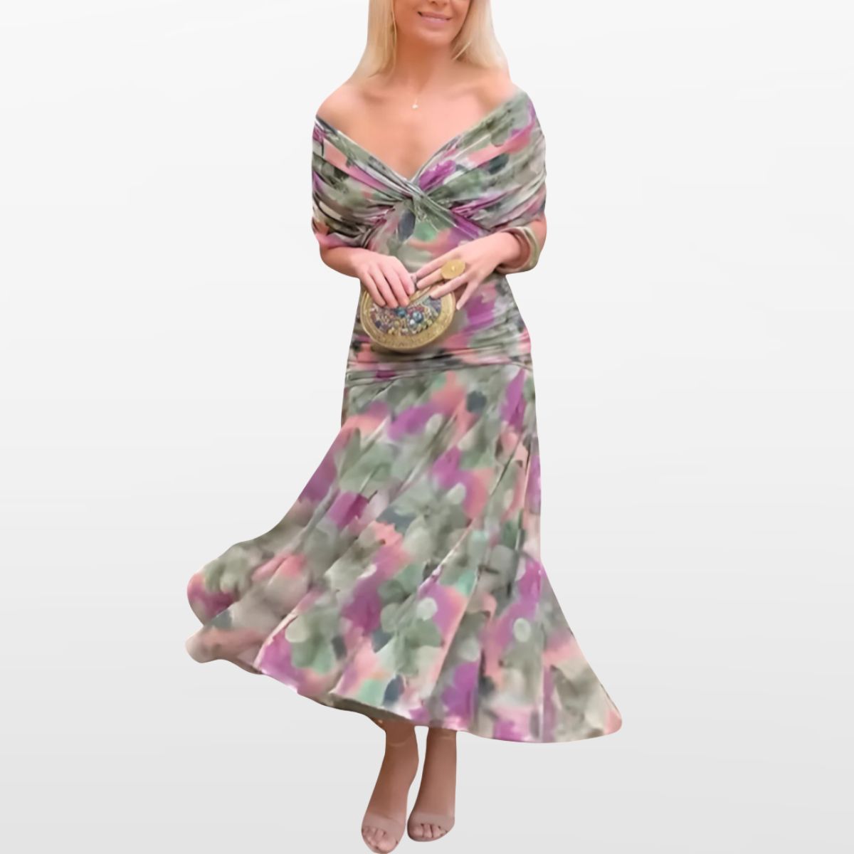 Women Off Shoulder Elegant Midi Dress
