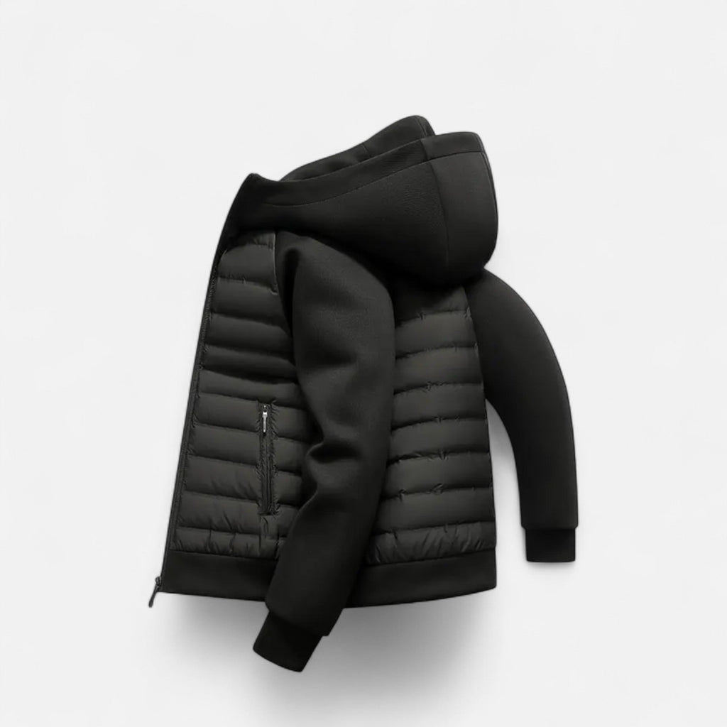 Men's Hooded Quilted Zip-Up Jacket
