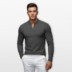Men Long Sleeve V Neck Shirt Slim