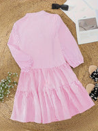 Women’s Tiered Gingham Shirt Dress