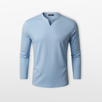 Men Long Sleeve V Neck Shirt Slim
