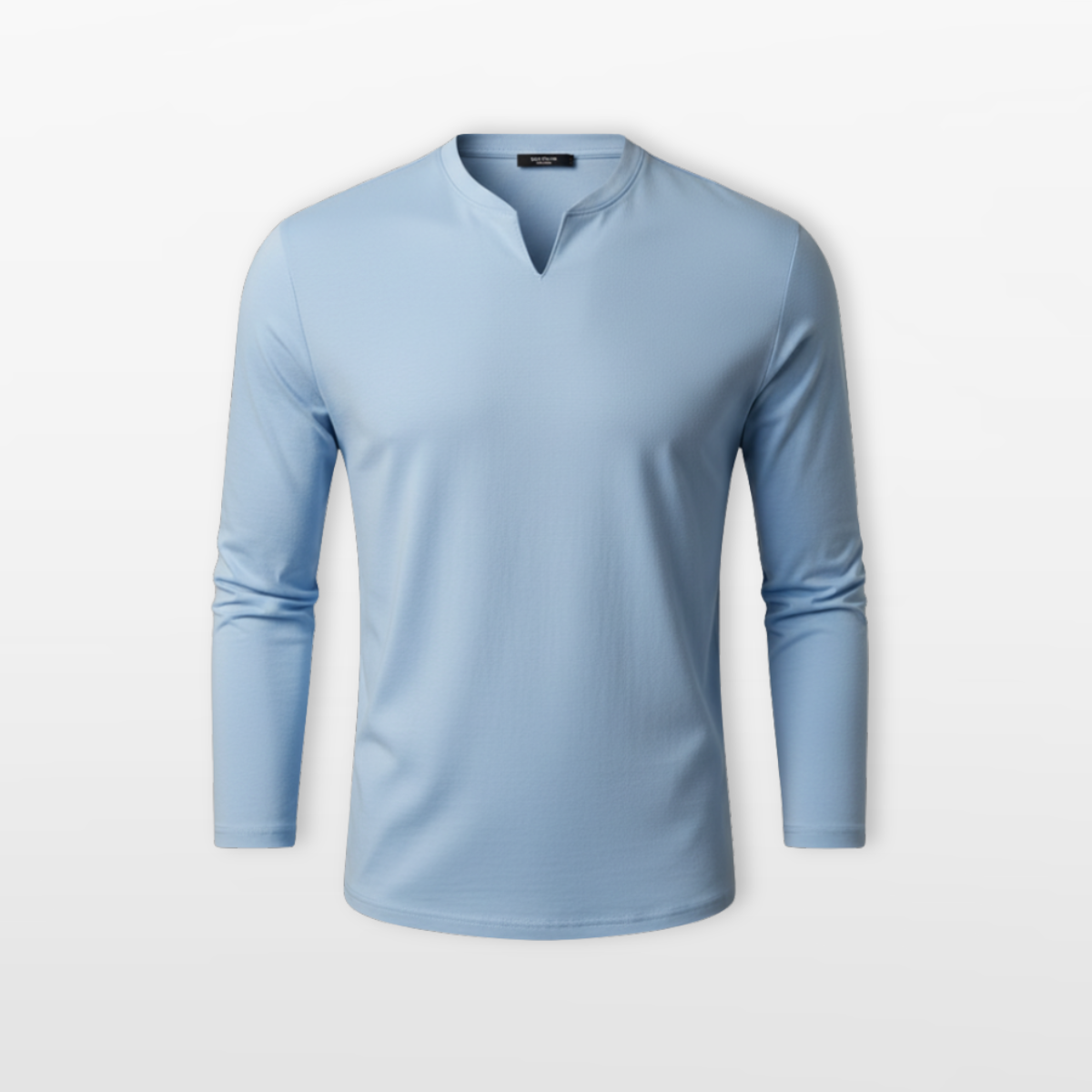 Men Long Sleeve V Neck Shirt Slim